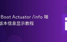 Spring Boot Actuator /info 端点应用版本信息显示教程