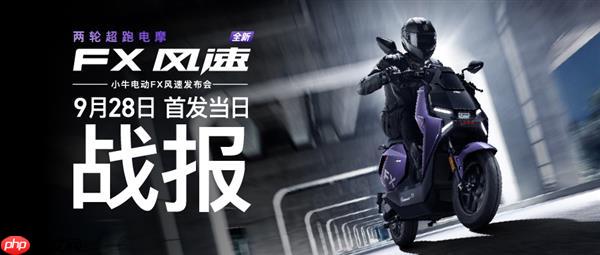 小牛FX风速款首销战报：5小时全渠道销量14252台  以“价值重构”引爆全民抢购潮
