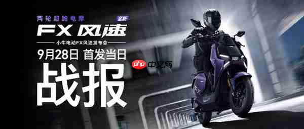 小牛FX风速款首销战报:5小时全渠道销量14252台  以“价值重构”引爆全民抢购潮