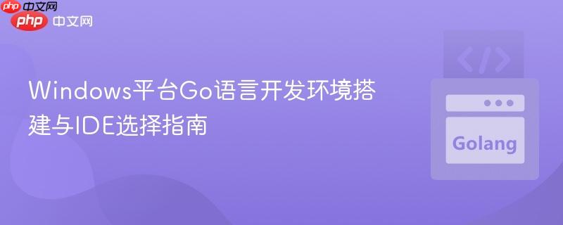 Windows平台Go语言开发环境搭建与IDE选择指南