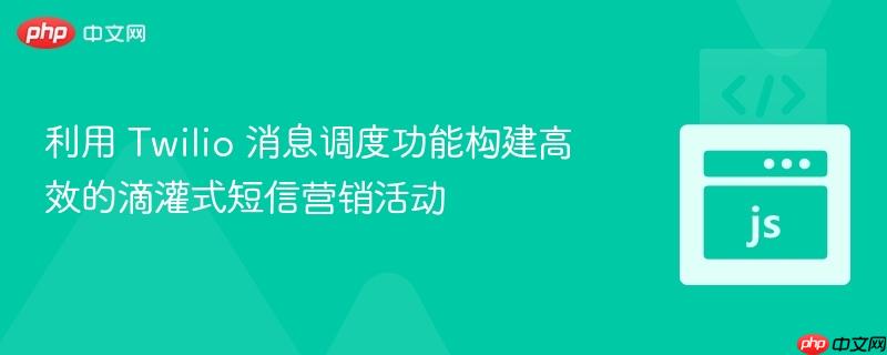 利用 Twilio 消息调度功能构建高效的滴灌式短信营销活动