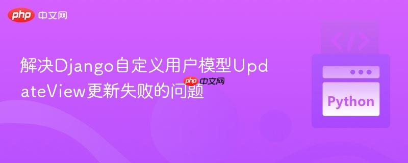 解决Django自定义用户模型UpdateView更新失败的问题