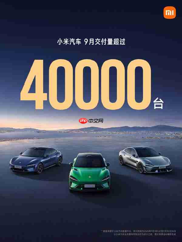 小米汽车创历史新高 2025年9月交付量突破40000台
