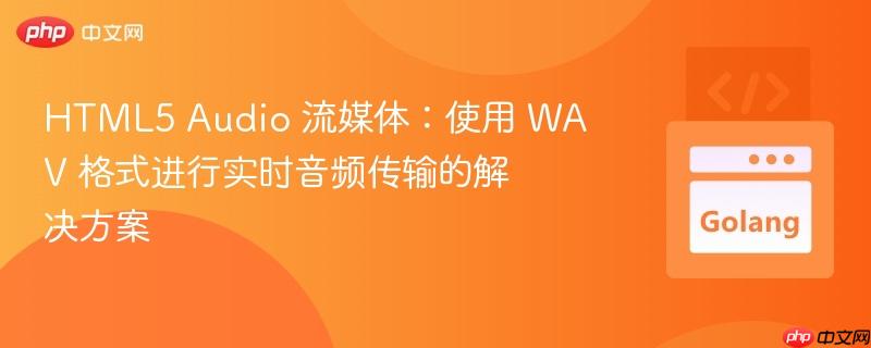 html5 audio 流媒体:使用 wav 格式进行实时音频传输的解决方案