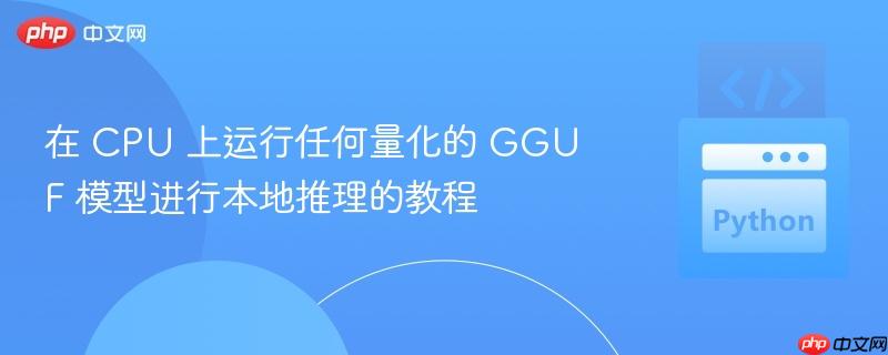 在 cpu 上运行任何量化的 gguf 模型进行本地推理的教程