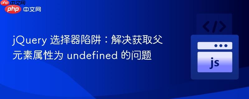 jQuery 选择器陷阱:解决获取父元素属性为 undefined 的问题