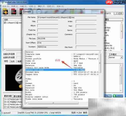 如何查看视频码率信息