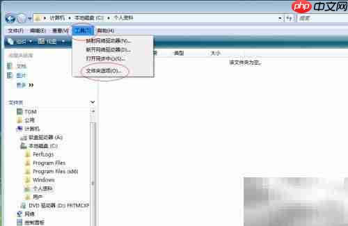 Vista显示隐藏文件方法