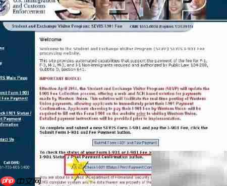 手把手教你打印sevis缴费收据