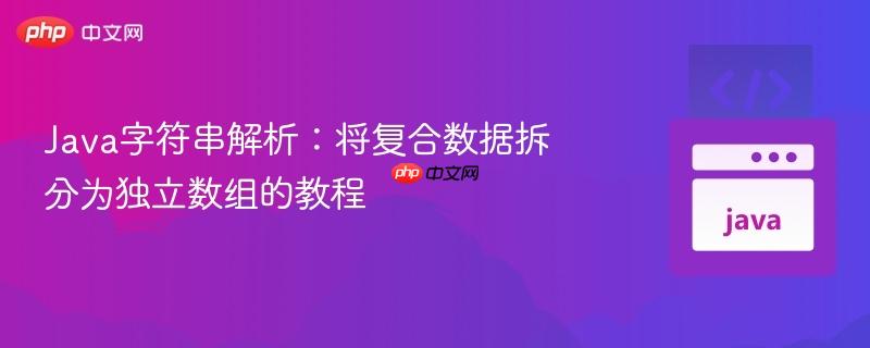 Java字符串解析:将复合数据拆分为独立数组的教程