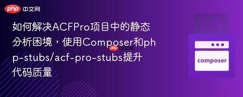 如何解决ACFPro项目中的静态分析困境,使用Composer和php-stubs/acf-pro-stubs提升代码质量