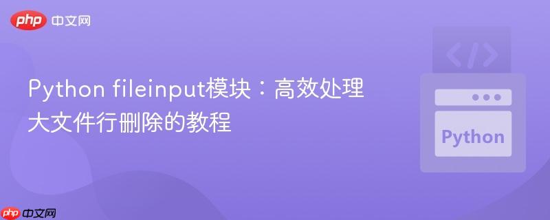Python fileinput模块：高效处理大文件行删除的教程