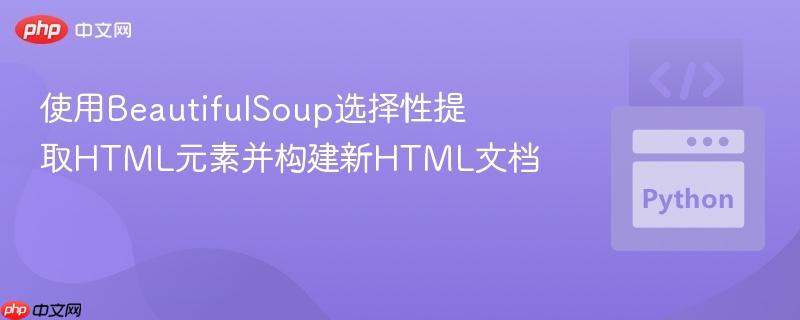 使用BeautifulSoup选择性提取HTML元素并构建新HTML文档