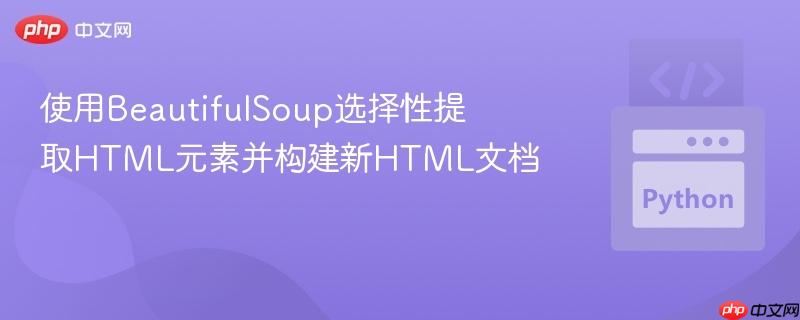 使用BeautifulSoup选择性提取HTML元素并构建新HTML文档