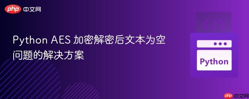 Python AES 加密解密后文本为空问题的解决方案