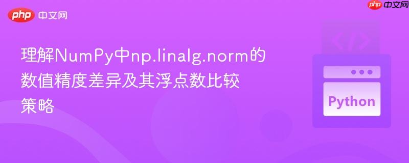 理解NumPy中np.linalg.norm的数值精度差异及其浮点数比较策略