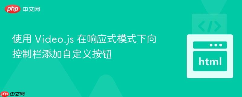 使用 Video.js 在响应式模式下向控制栏添加自定义按钮