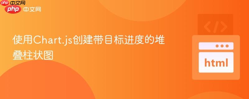 使用Chart.js创建带目标进度的堆叠柱状图