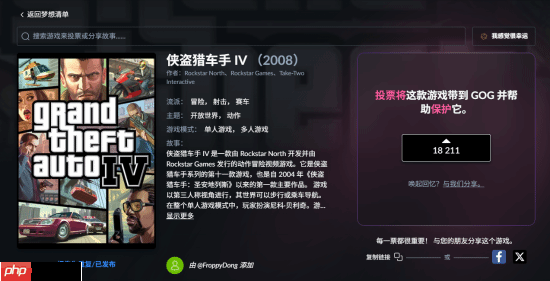 cd projekt提议r星允许《gta4》登陆gog平台！获一万八千人同意