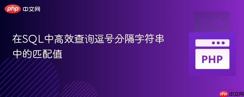 在SQL中高效查询逗号分隔字符串中的匹配值