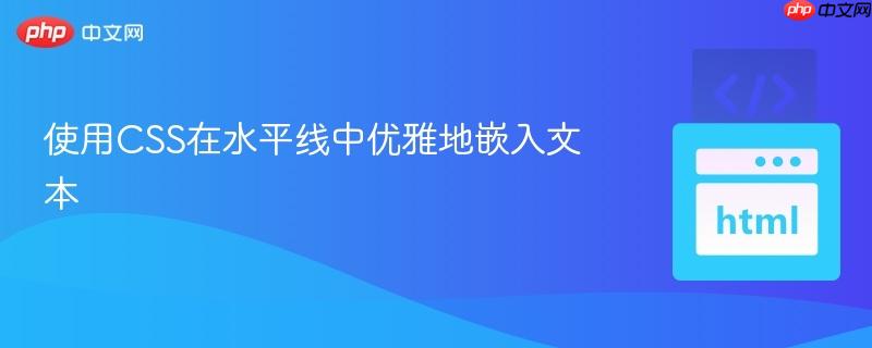 使用CSS在水平线中优雅地嵌入文本