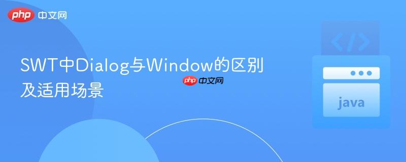 SWT中Dialog与Window的区别及适用场景