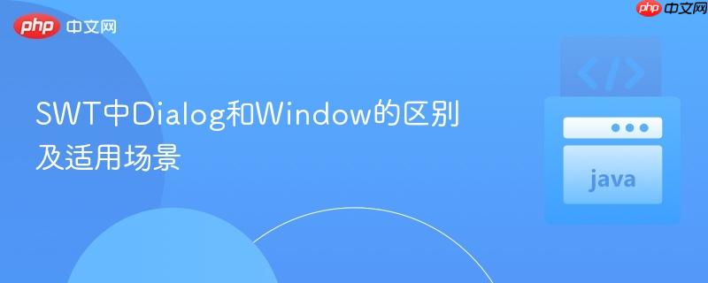 SWT中Dialog和Window的区别及适用场景