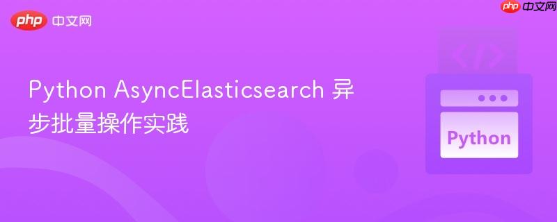 Python AsyncElasticsearch 异步批量操作实践