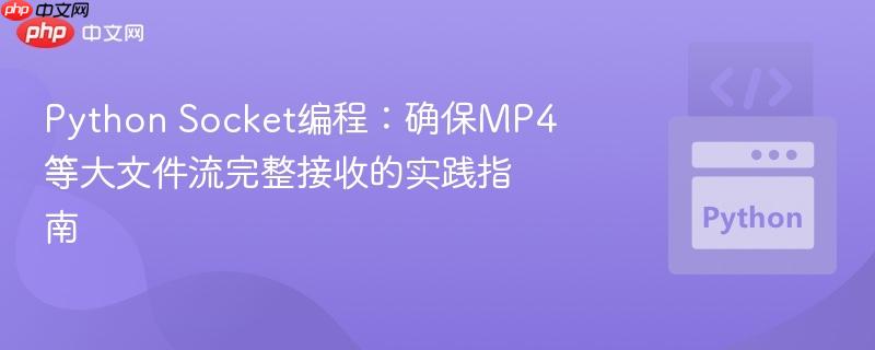 Python Socket编程：确保MP4等大文件流完整接收的实践指南