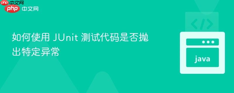 如何使用 junit 测试代码是否抛出特定异常