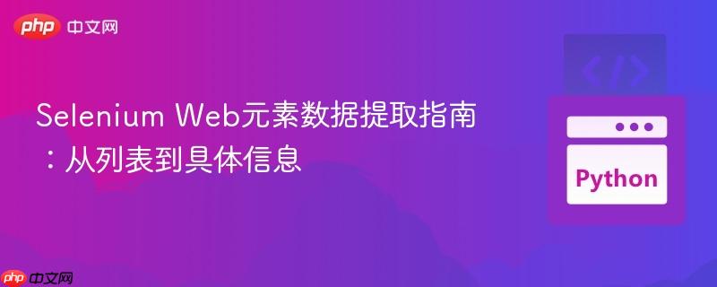 Selenium Web元素数据提取指南:从列表到具体信息