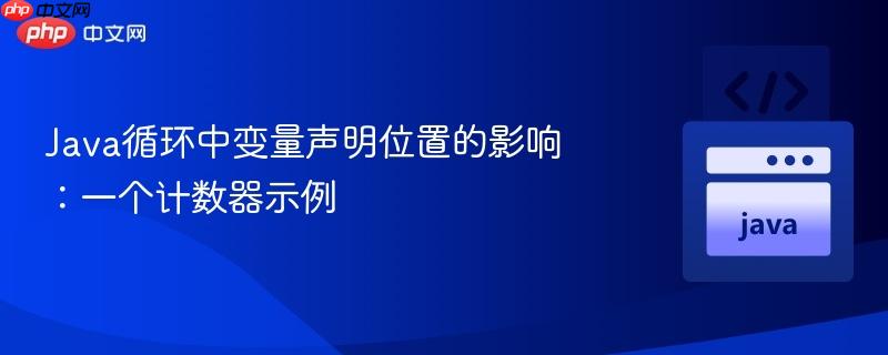 Java循环中变量声明位置的影响：一个计数器示例