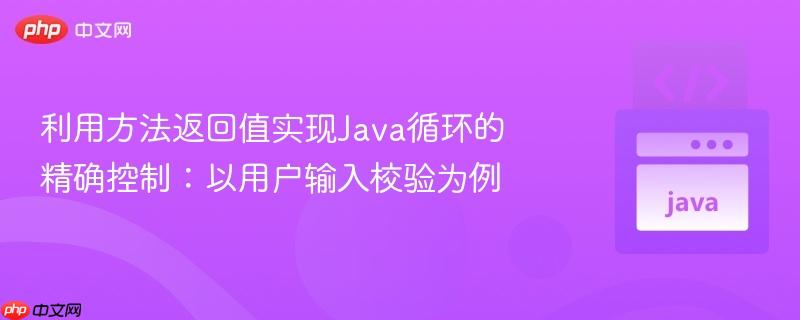 利用方法返回值实现Java循环的精确控制：以用户输入校验为例