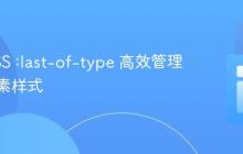 利用CSS :last-of-type 高效管理相邻元素样式