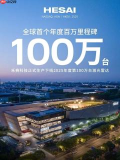 里程碑时刻！禾赛科技年内第100万台激光雷达生产下线
