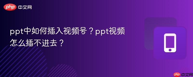 ppt中如何插入视频号?ppt视频怎么插不进去?