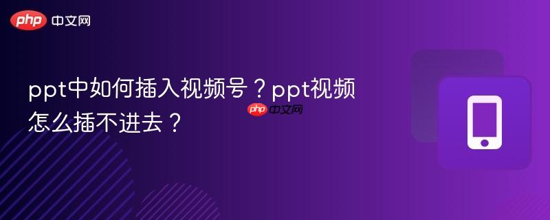 ppt中如何插入视频号?ppt视频怎么插不进去?