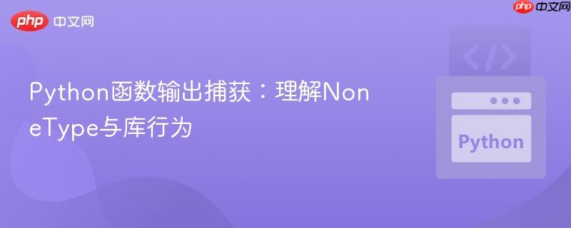 Python函数输出捕获:理解NoneType与库行为