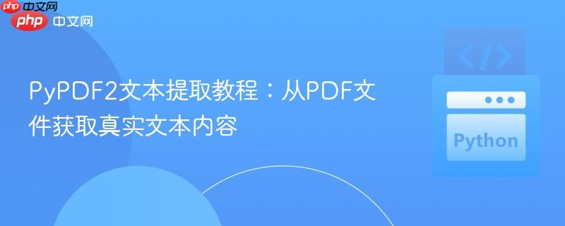 PyPDF2文本提取教程:从PDF文件获取真实文本内容
