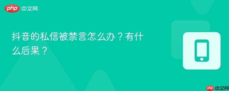 抖音的私信被禁言怎么办?有什么后果?