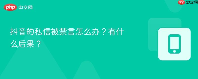 抖音的私信被禁言怎么办？有什么后果？