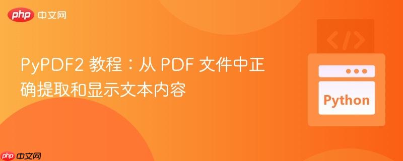 PyPDF2 教程:从 PDF 文件中正确提取和显示文本内容