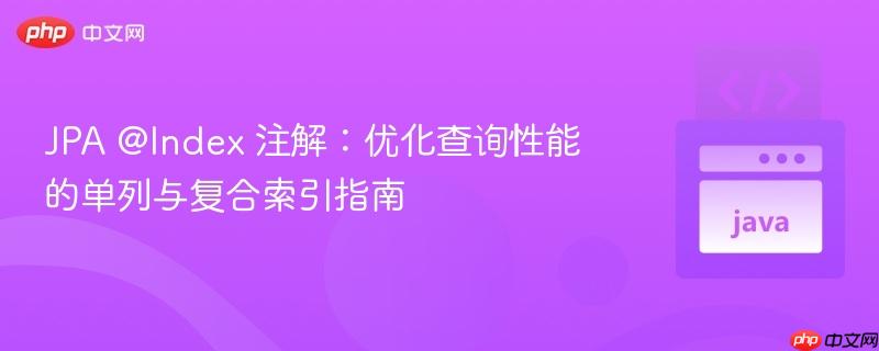 JPA @Index 注解:优化查询性能的单列与复合索引指南