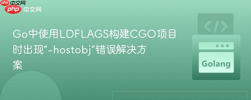 Go中使用LDFLAGS构建CGO项目时出现“-hostobj”错误解决方案