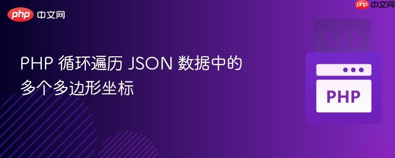 php 循环遍历 json 数据中的多个多边形坐标