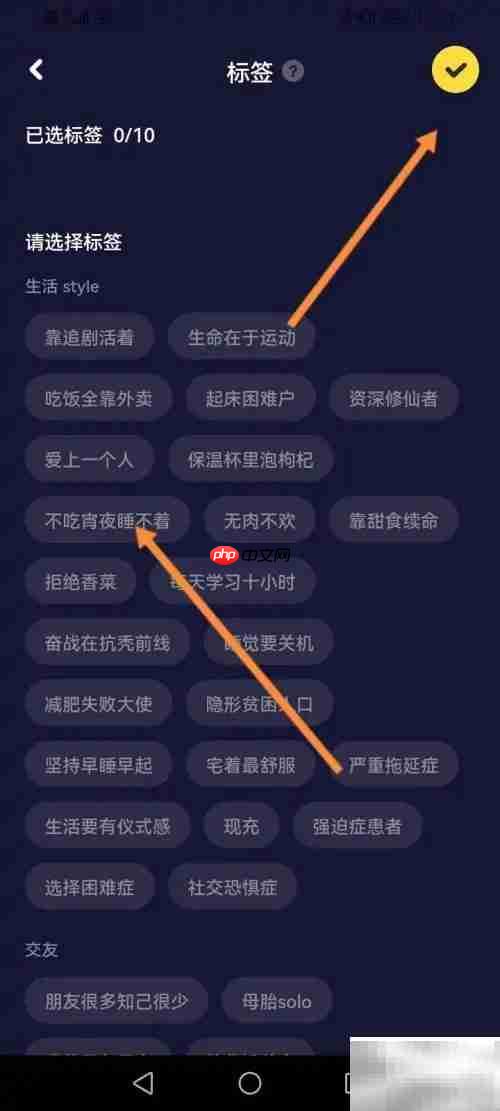 星偶软件个人标签设置指南