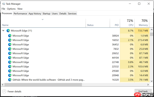 微软Win11任务管理器重磅改进Edge浏览器进程显示方式！