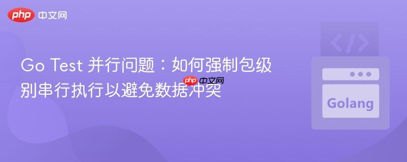 Go Test 并行问题：如何强制包级别串行执行以避免数据冲突
