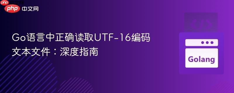 Go语言中正确读取UTF-16编码文本文件:深度指南