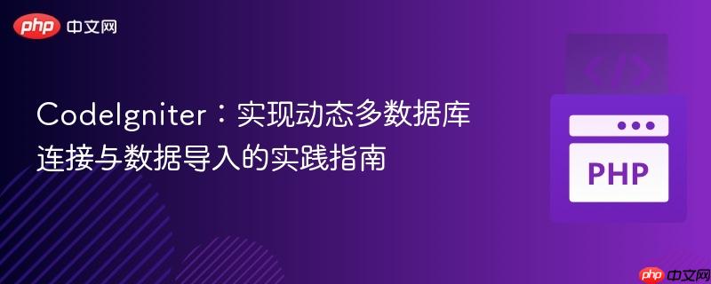 CodeIgniter:实现动态多数据库连接与数据导入的实践指南